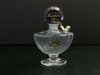 Vintage Guerlain Shalimar Baccarat Style Glass Perfume Bottle 2/3 Oz - 3 3/4 "