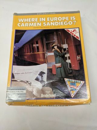 Where In The World Is Carmen Sandiego? Vintage Apple Ii Game Box