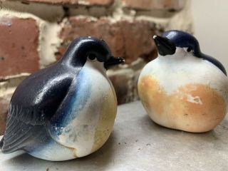 Vintage Finch Type Blue Bird Ceramic Salt And Pepper Shakers