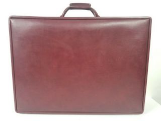 Vintage Hartmann Burgundy Belted Leather Suitcase Luggage Paisley Lining W/ Key