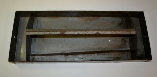 Vintage Grey Metal Tool Box Tray/caddy/tote (tray Only) 19” Wide With Partitions