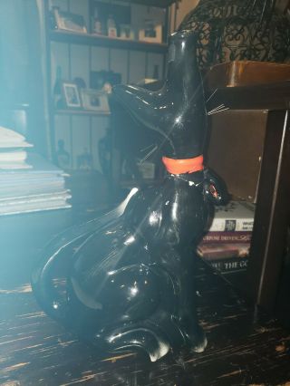 Vintage Ceramic Black Cat Pitcher/Decanter Made In Italy 2