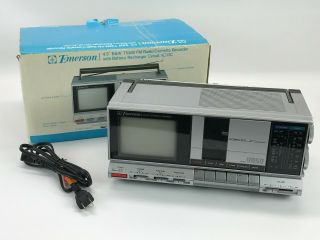 Vintage Emerson 4 " B & W Tv/am - Fm Radio/cassette Player Recorder Model Vr - 50