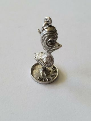 Vintage Sterling Silver Worry Bird Pendant Charm