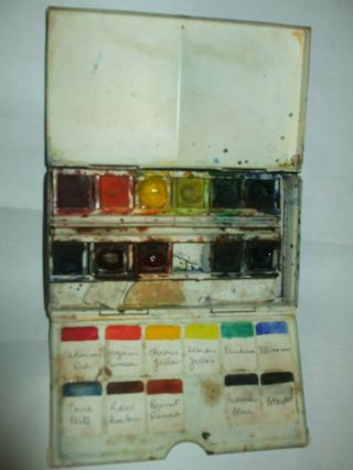 Vintage Small Winsor & Newton Artists Watercolour Field Paint Tin