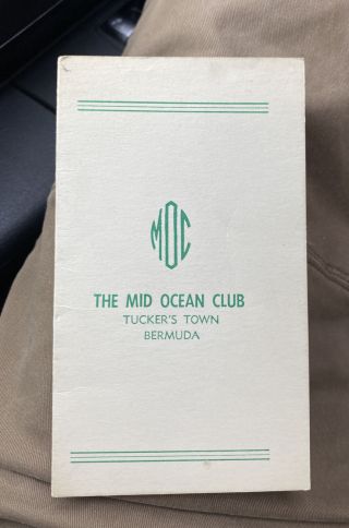 Vintage Golf Score Card Mid Ocean Club Bermuda Old School Tucker 