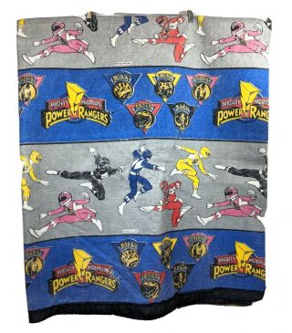 Vintage 1994 Mighty Morphin Power Rangers Blanket Comforter 70 80 Sabans Bandai
