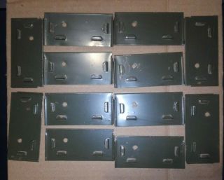 12 Vintage Metal Card File Cabinet Drawer Label Holders Military Green