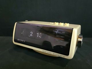 Vintage Sony 8fc - 100w Digimatic Flip Clock Alarm Am/fm Radio