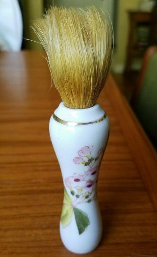 Antique Victorian Porcelain Handled Shaving Brush German Deponirt Flowers