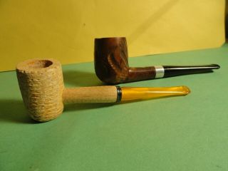 Vintage Dry Filter Imported Briar Tobacco Pipe & Corn Cob Smokeing Pipe