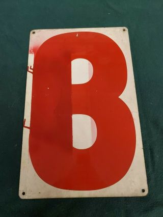 Vintage 5 or 8 Double Sided Gas Station Price Number Sign lrg adv tin metal 2