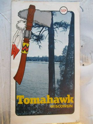 Vtg Map - Lake Tomahawk Wisconsin Wi