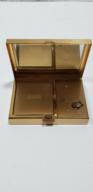 Vintage Acme Switzerland Thoren Brahms Lullaby Music Box Powder Compact