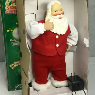 Vintage Rock A Long Santa Animated Dancing Musical Up On The House Top