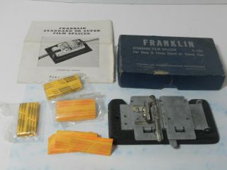 Vintage Franklin Standard Film Splicer S - 100 For 8mm & 16mm Silent Or Sound Film