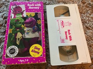 Vintage Barney - Rock With Barney (vhs,  1991) Sing Along White Tape