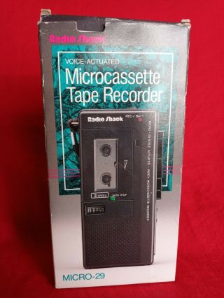 Vintage Radio Shack Realistic Micro - 29 Voice Actuated Micro Cassette Recorder