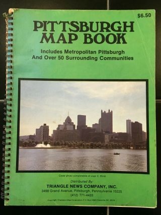 Vintage Pittsburgh Map Book By Triangle News Company,  93 Pages