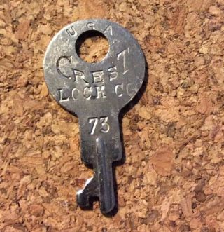 Vintage Crest Lock Co.  Inc.  Key No.  73 Usa Luggage Case Lock Key 73