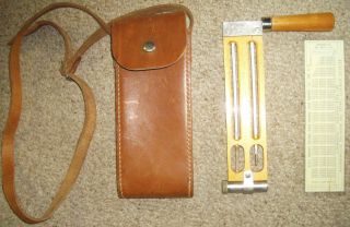 Vintage British Made Whirling Psychrometer With Leather Case And Shoulder Strap