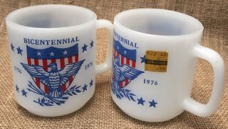Vintage Coffee Cups Mugs Bicentennial 1776 - 1976 Commemorative Set Of 2