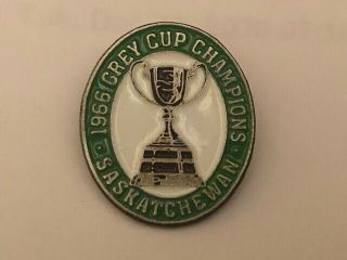Vintage Cfl Pin Saskatchewan Roughriders 1966 Grey Cup Champions Pin