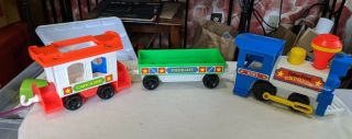 Vintage Fisher - Price Little People 2581 Express Train 1986 2