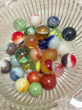 C30 - - - Group Of 30 Old Vintage Marbles,  5/8 (, R -) Very Good To
