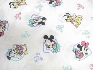 Vtg Dundee Baby Minnie Mickey Mouse Baby Sheet - - - For Fabric - - - Project