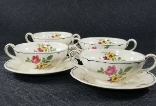Set Of 4 Vintage Grindley Marlborough Royal Petal Melrose Cream Soup Cups /. 2