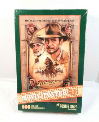 Vintage Indiana Jones Last Crusade Movie Poster 500 Piece Puzzle 1989 (4057 - 1)