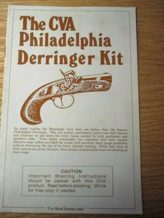 Philadelphia Cva Black Powder.  45 Cal Derringer Gun Instructions And