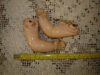 Antique Parts - Matching Pair Small Baby Arms For Bisque Head Doll Repairs