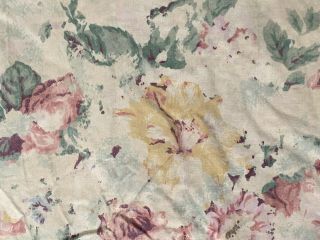 Vintage Ralph Lauren Francesca Floral Queen Size Flat Sheet Flawed
