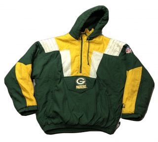 Vtg 90s Starter Nfl Pro Line Green Bay Packers Pullover Nfl Jacket Sz Xxl 2xl