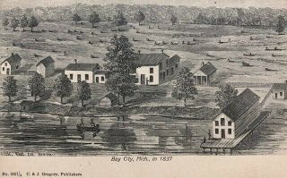 Vintage Postcard - Bay City,  Michigan - 1837 Town View