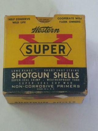 Empty Vintage Western X Shotgun Shells Box 16 Ga.  2 3/4 In Length 2 Shot