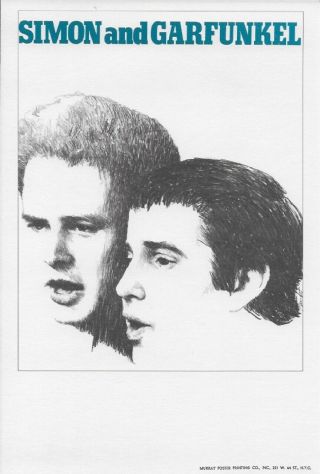 Vintage 6 " X 9 " Flyer: Simon And Garfunkel Folk 