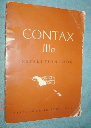Vintage Instruction Book For Zeiss Ikon Contax Iiia Camera - Pb -
