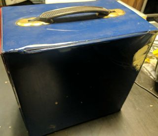 Vintage Blue 45 RPM 7” Record Carrying Case Storage Box (6) 2