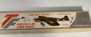 Vintage 1967 Top Flite Curtiss P - 40 Tiger Shark 42” Airplane Model Kit
