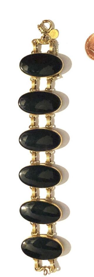 Vintage 12 K Gold Filled Gemstone Bracelet Signed Custom Estate Jewelry