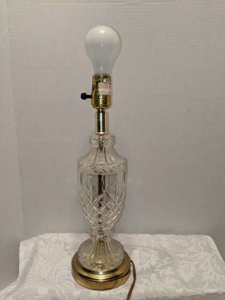Vintage Cut Crystal And Brass Vanity Lamp 14 - 1/2 "