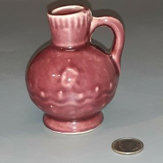 Vintage USA Burgundy Shawnee Pottery Miniature 2 7/8 