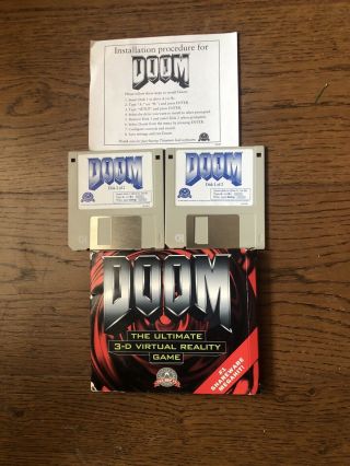 1993 Vintage - Doom Shareware Pc Disc 3.  5