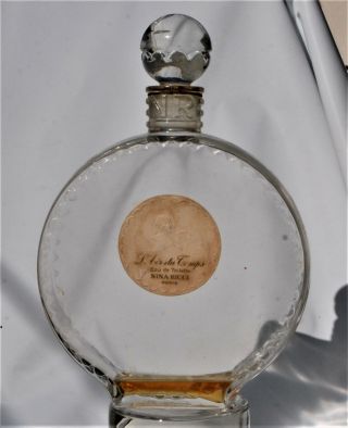 Nina Ricci Libir Du Temps Eau De Toilette Large Lalique Perfume Bottle