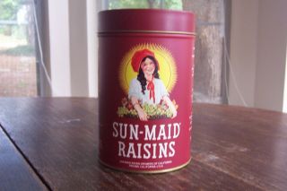 Vintage 1987 Sun Maid Raisins Vintage Tin California Raisins Fresno,  California