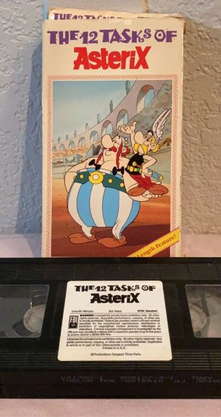 Rare Vintage The Twelve Tasks Of Asterix (vhs,  1990) Fast