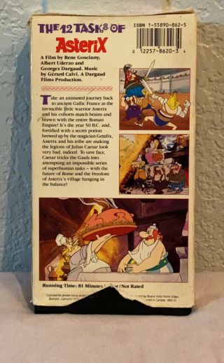 RARE Vintage The Twelve Tasks of Asterix (VHS,  1990) Fast 2